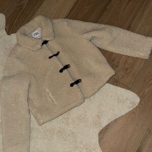 Zara cropped teddy coat